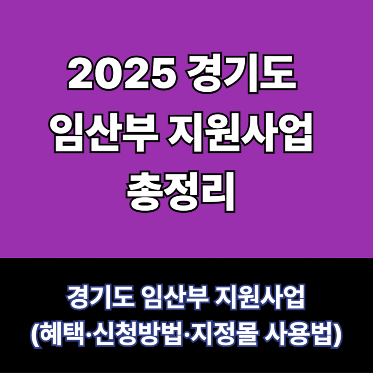 경기도 임산부 지원사업 총정리