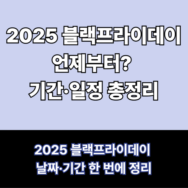 2025 블랙프라이데이 일정정리