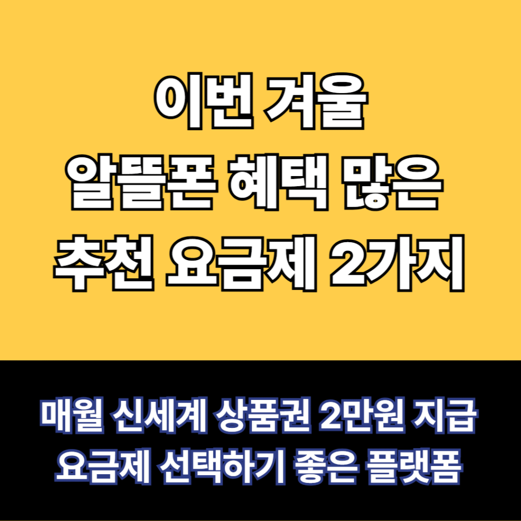 알뜰요금제 추천