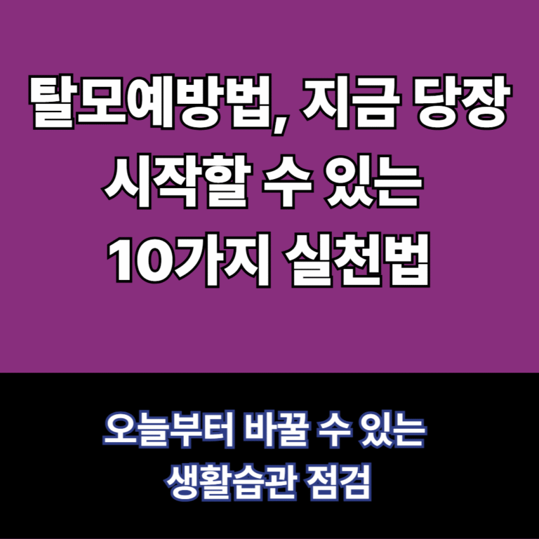탈모예방법