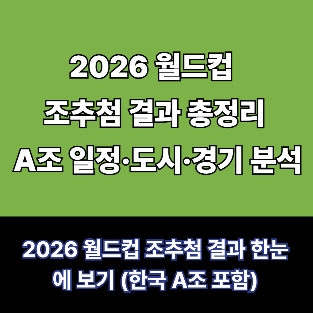2026 월드컵 조추첨 결과 한눈에 보기 (한국 A조 포함)