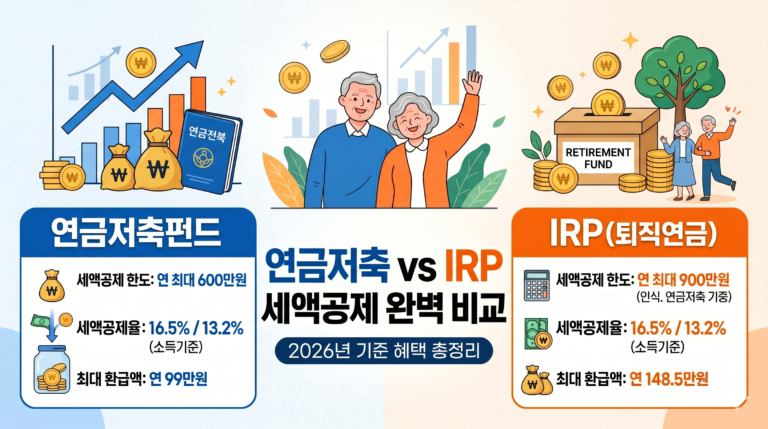 연금저축펀드 세액공제 한도 및 환급액 계산 (IRP 비교)